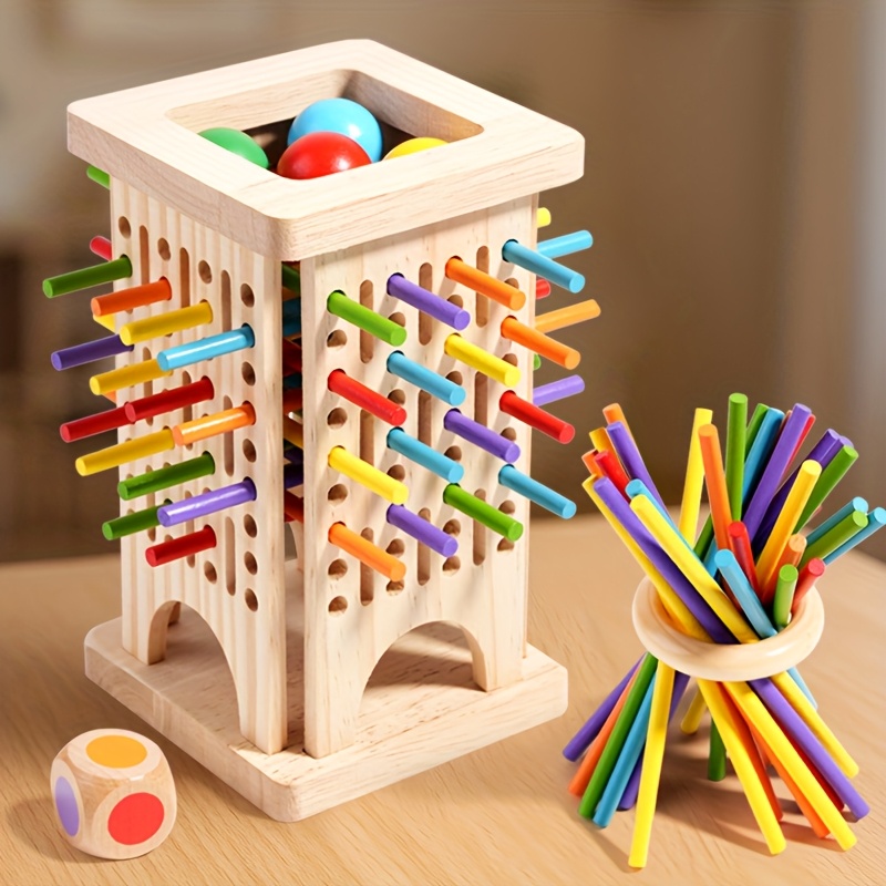 Party Games Kids Indoor - Jogo de tabuleiro de madeira montessori,