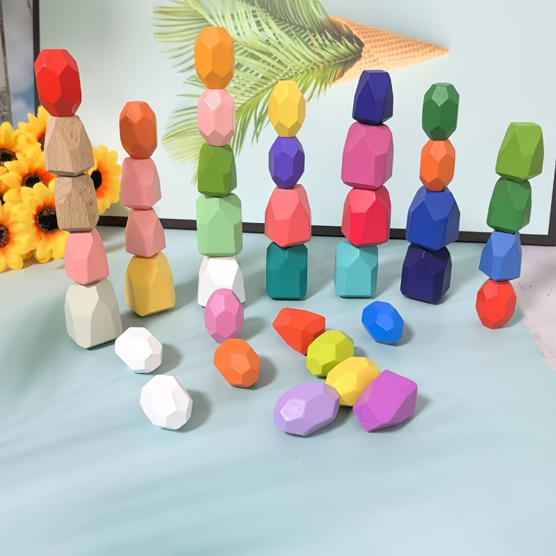 Party Games Easter For Kids - 20 peças pedras de equilíbrio empilhadas