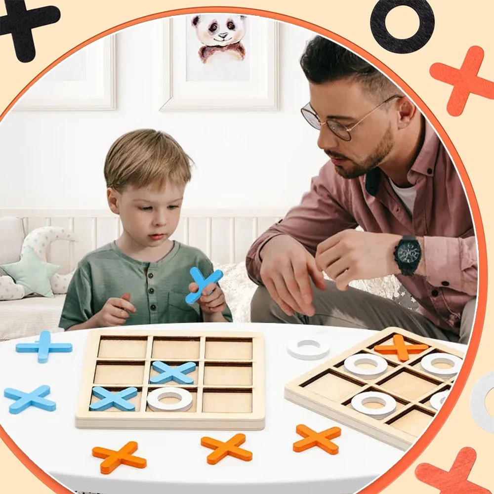 Jogo de madeira xo tic tac toe - Party Games Kids Indoor avaliação e preço