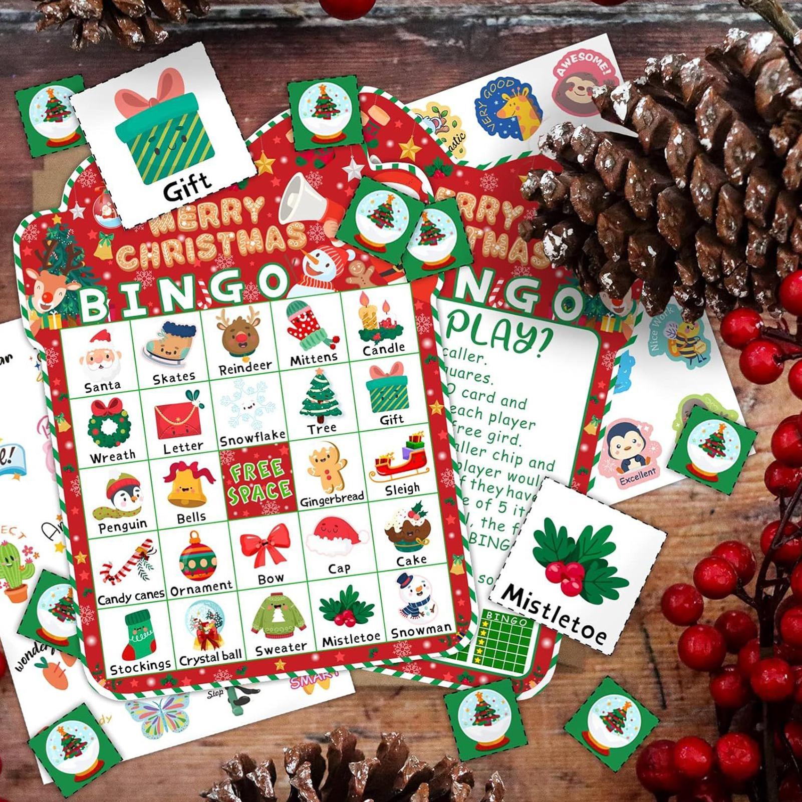 Jogo de bingo de Natal com 24  - Party Games Bingo avaliação e preço
