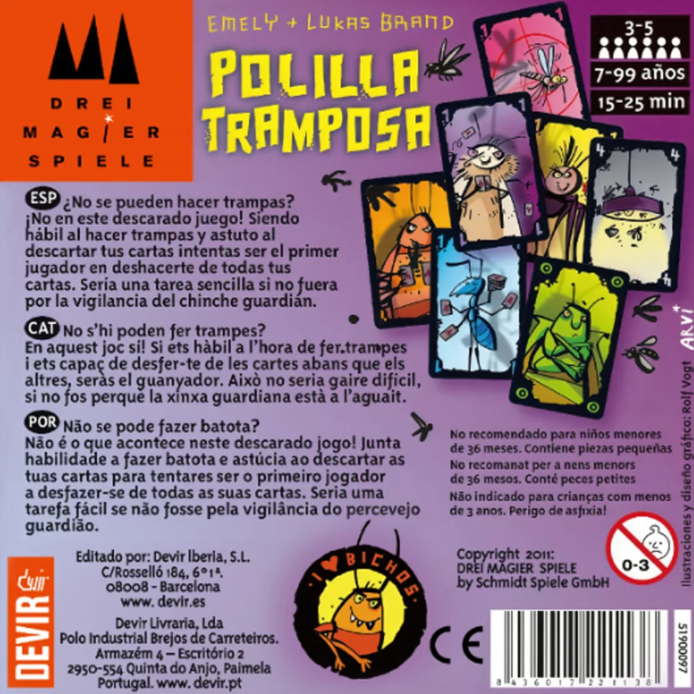 Jogo de Cartas Polilla Trampos - Party Games Juego avaliação e preço