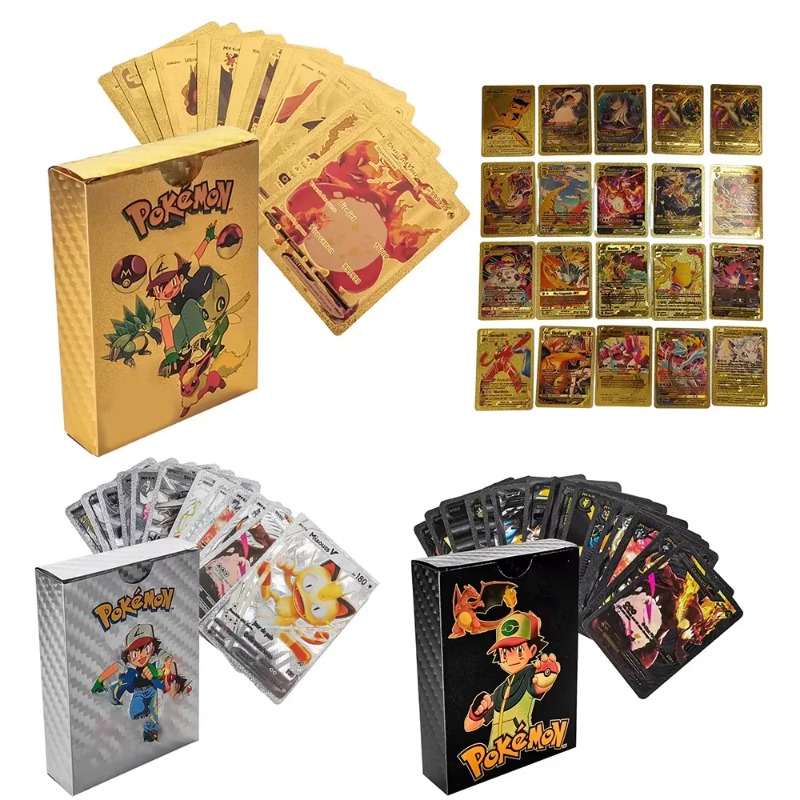 55 Cartas Pokémon Vmax GX Caix - Party Games Cards avaliação e preço