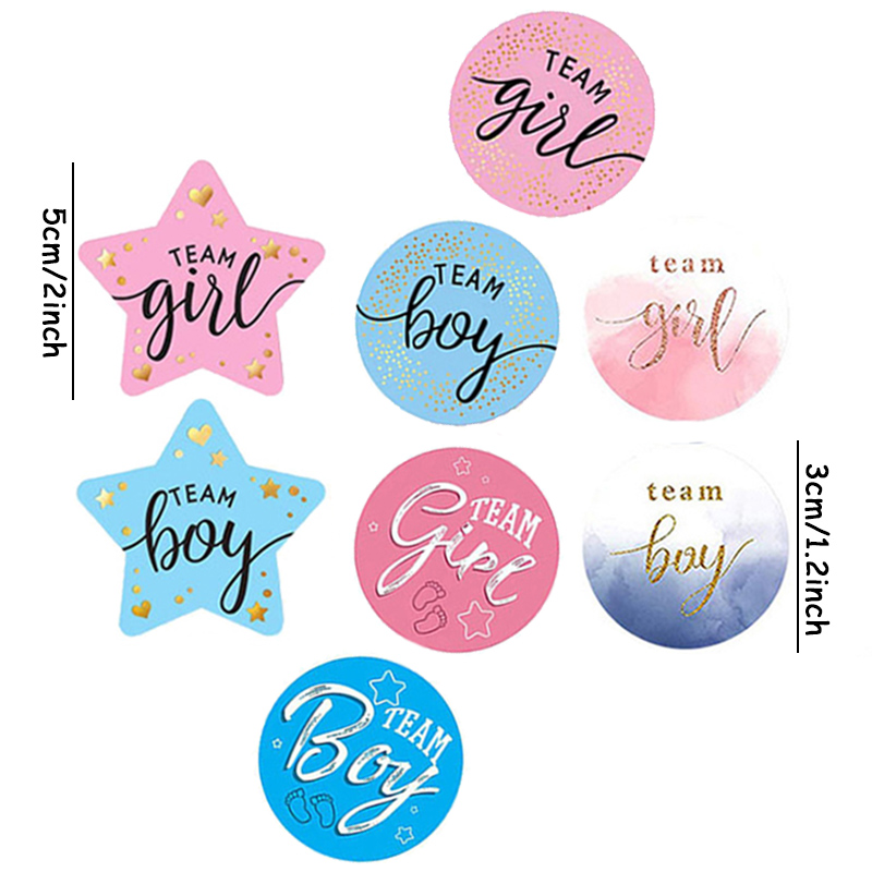 60 pçs gênero revelar adesivos - Party Games Gender Reveal avaliação e preço